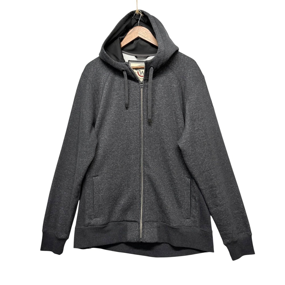 Moosejaw Mountaineering Full Zip Hoodie Men XL Gray Heather Fleece Jacket Hiking